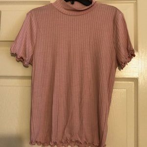 Candie’s Pink Cropped Ribbed Top